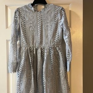 Seeya women’s lace dress in baby blue size large.